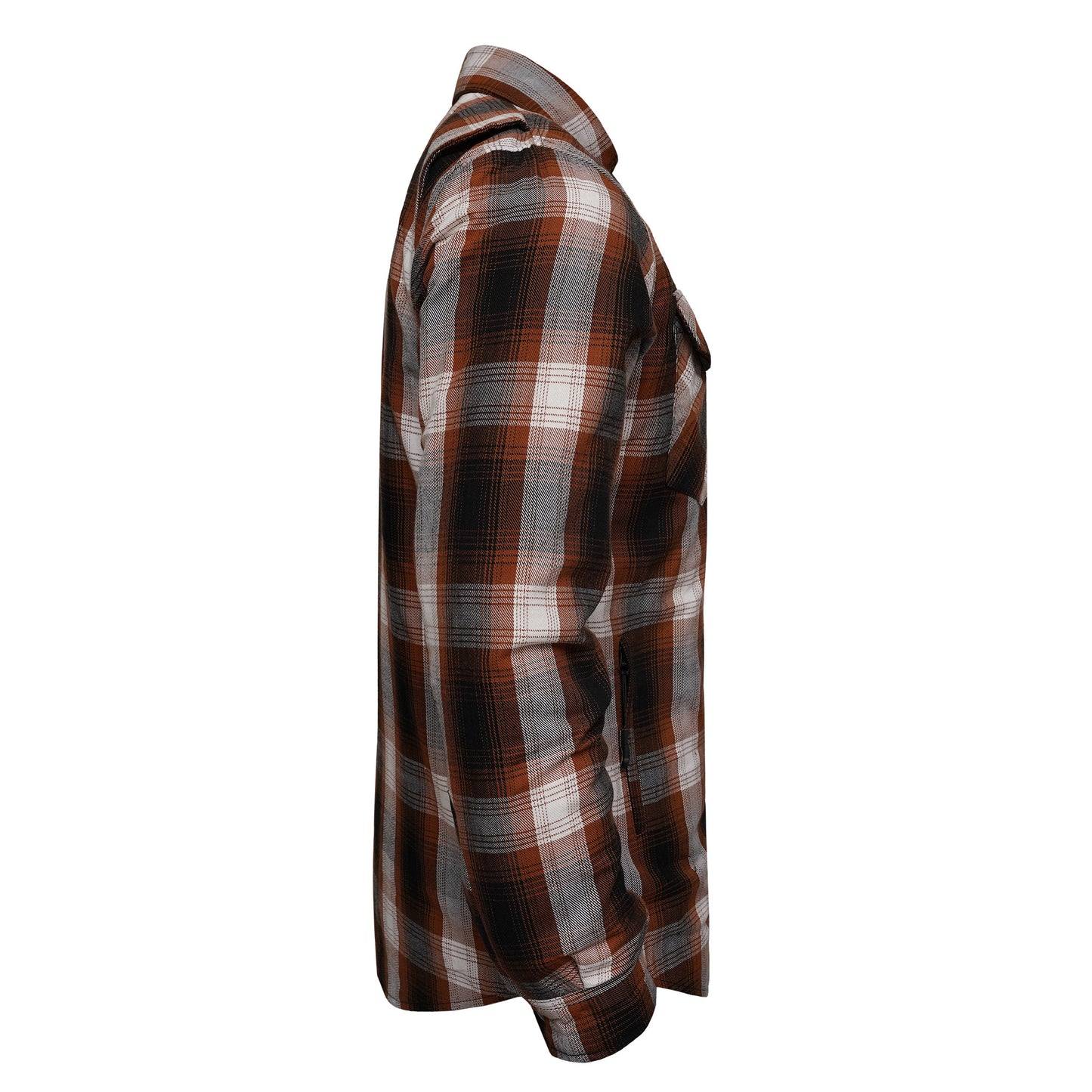 Protective Flannel Shirt For Men - Brown Dust Plaid with Pads