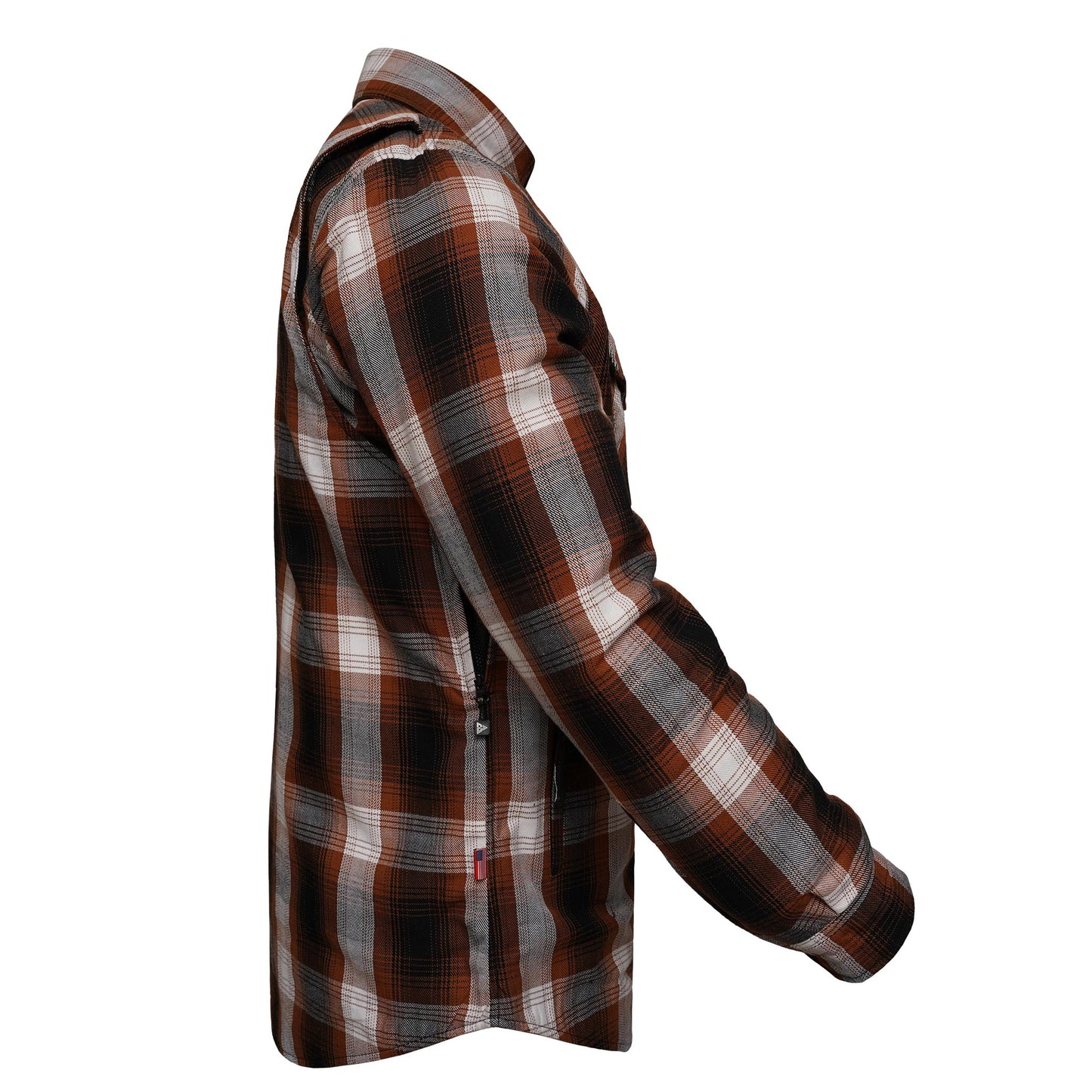 Protective Flannel Shirt For Men - Brown Dust Plaid with Pads
