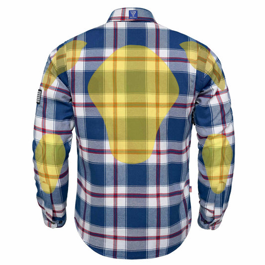 Protective Flannel Shirt For Men - Coastal Ridge Plaid with Pads