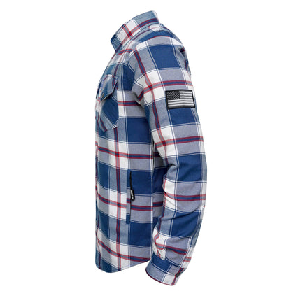 Protective Flannel Shirt For Men - Coastal Ridge Plaid with Pads