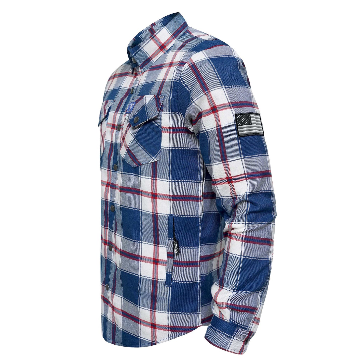 Protective Flannel Shirt For Men - Coastal Ridge Plaid with Pads