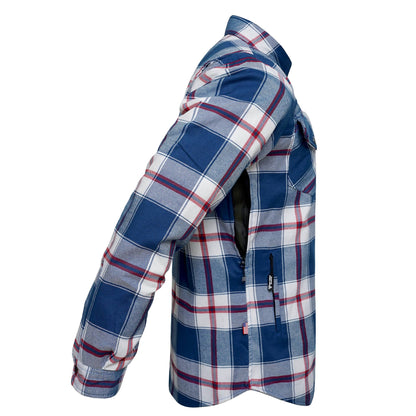 Protective Flannel Shirt For Men - Coastal Ridge Plaid with Pads