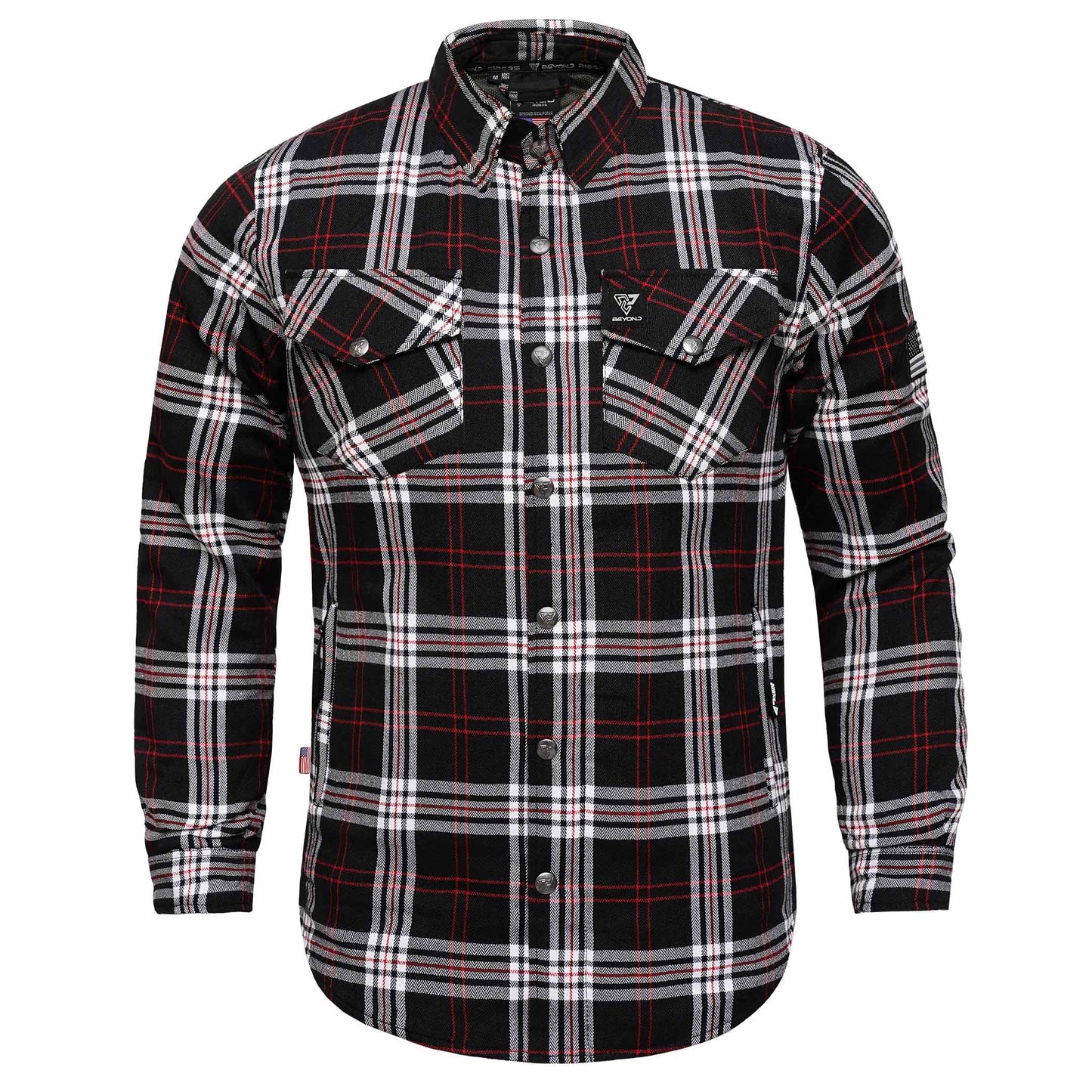 Protective Flannel Shirt for Men - Crimson Grid