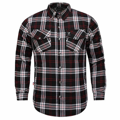 Protective Flannel Shirt for Men - Crimson Grid
