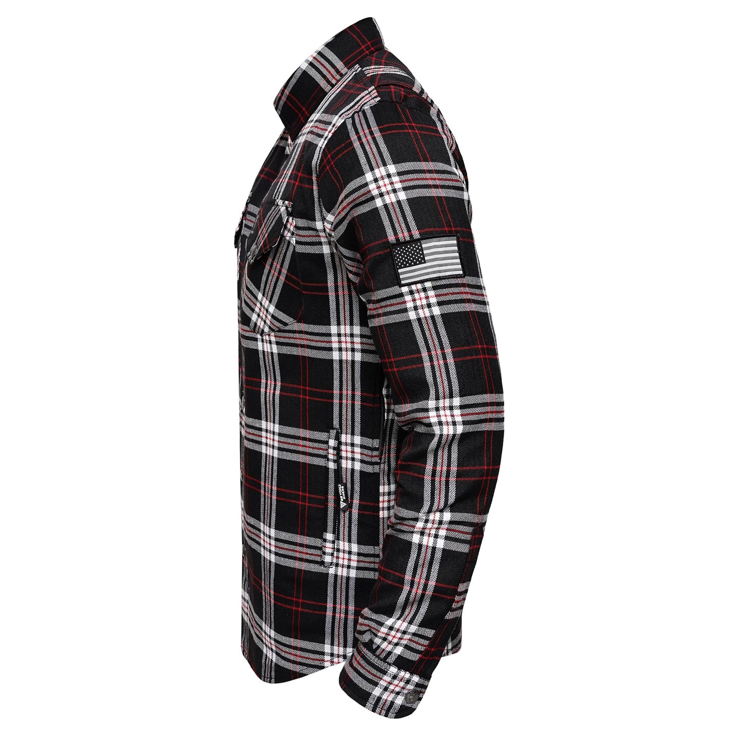 Protective Flannel Shirt for Men - Crimson Grid