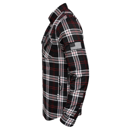 Protective Flannel Shirt for Men - Crimson Grid
