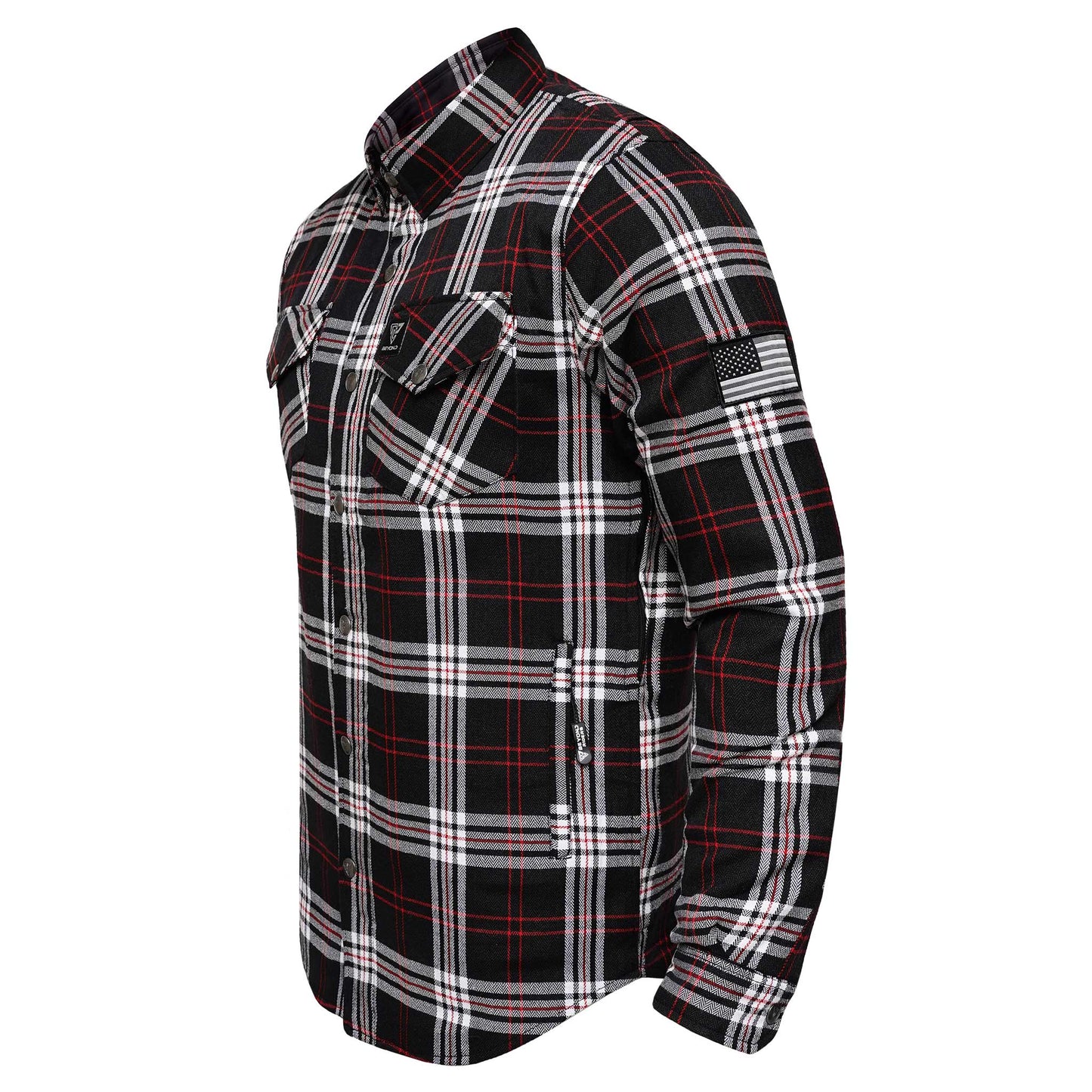 Protective Flannel Shirt for Men - Crimson Grid