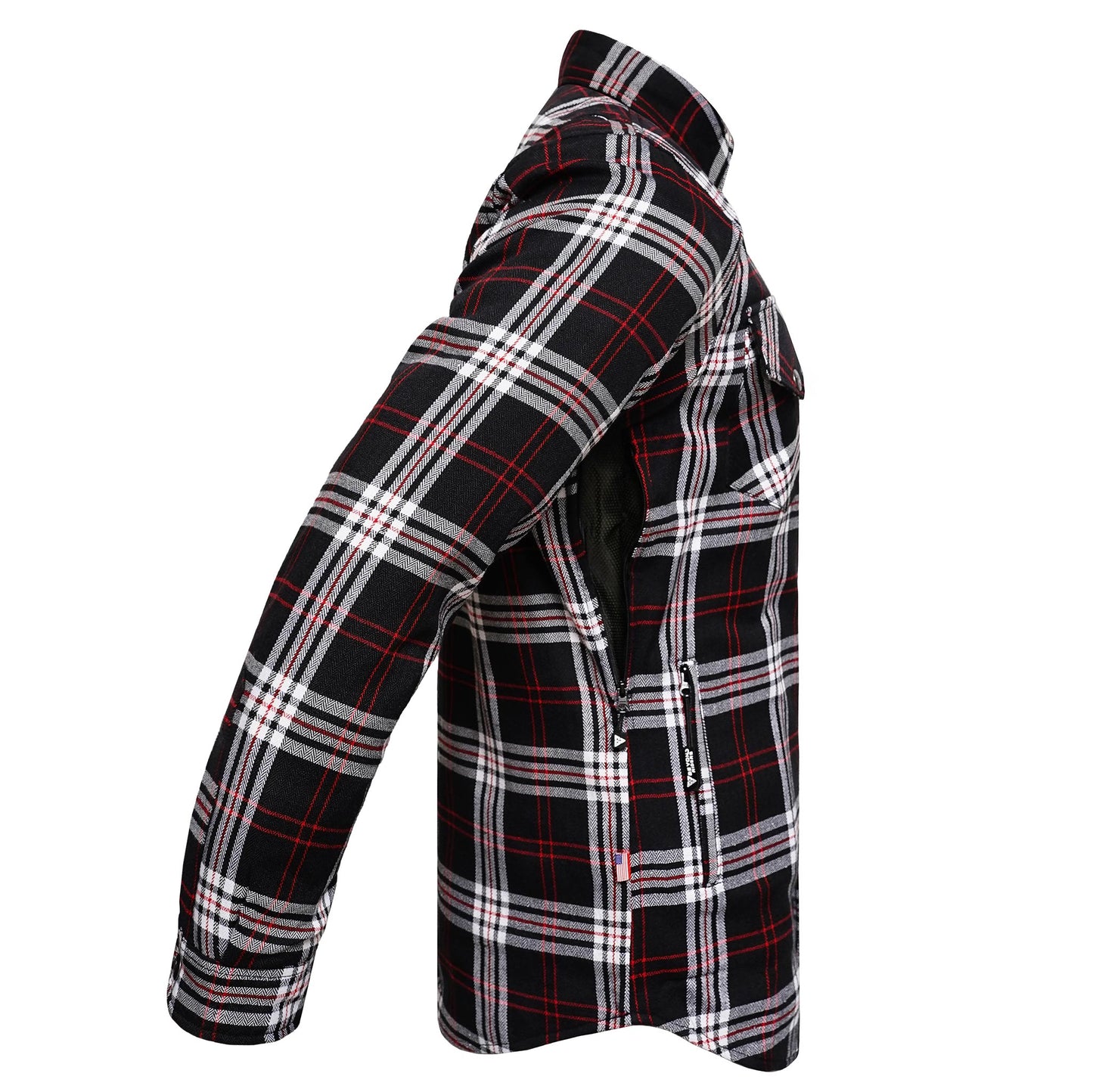 Protective Flannel Shirt for Men - Crimson Grid
