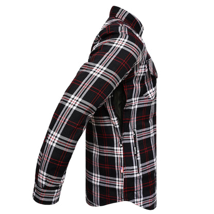 Protective Flannel Shirt for Men - Crimson Grid