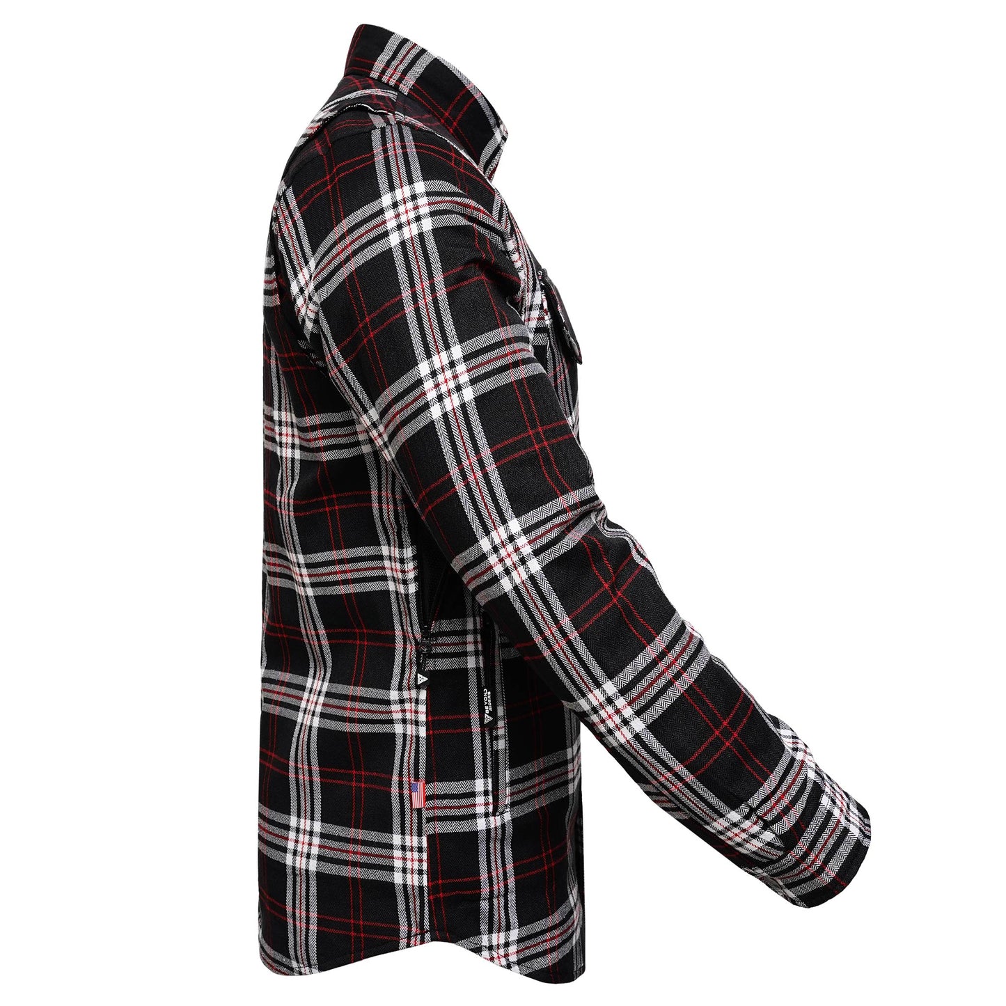Protective Flannel Shirt for Men - Crimson Grid