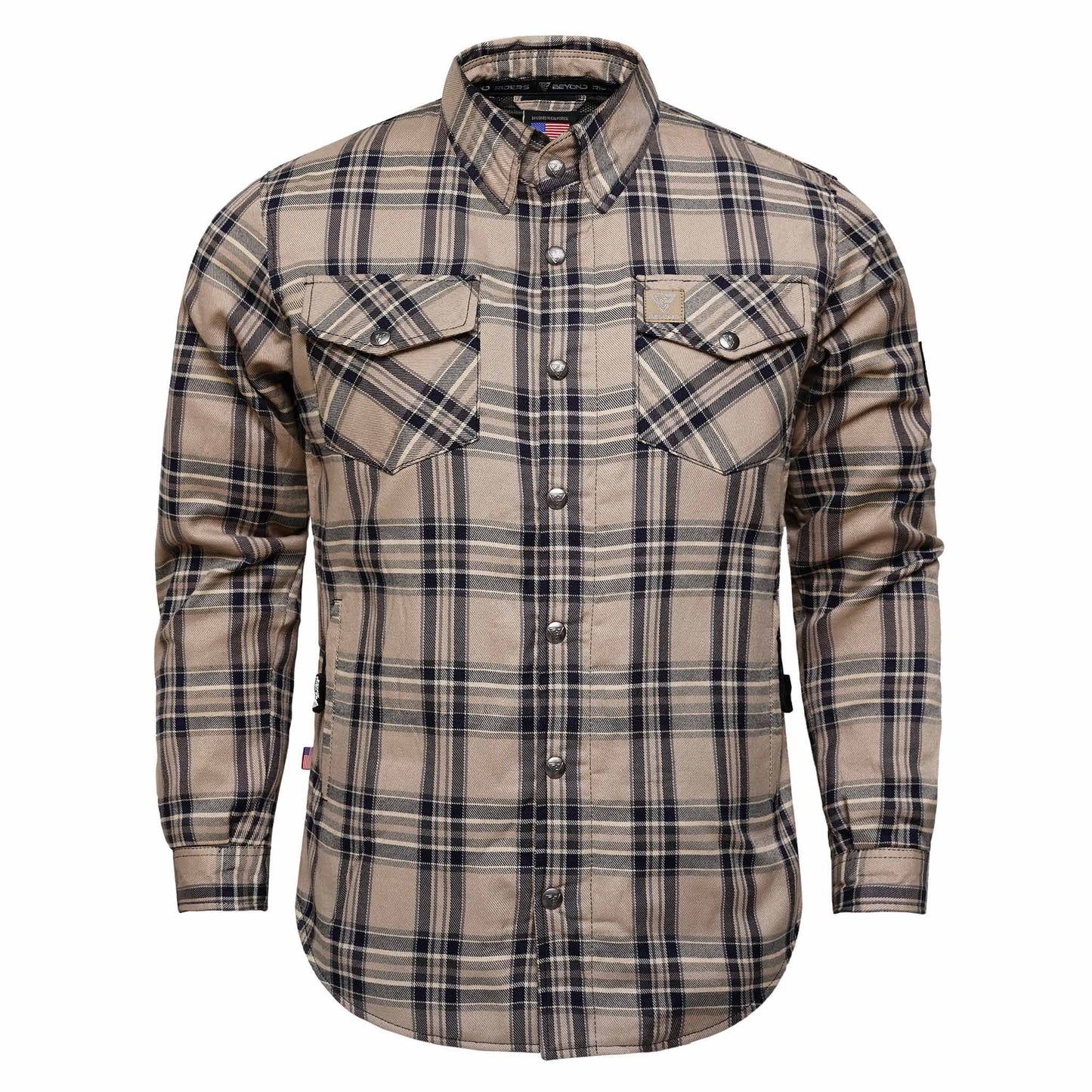 Protective Flannel Shirt For Men - Desert Spirit Plaid with Pads