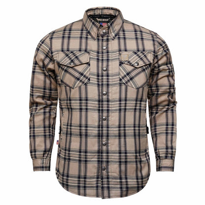 Protective Flannel Shirt For Men - Desert Spirit Plaid with Pads