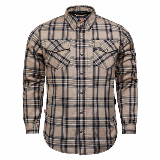 Protective Flannel Shirt For Men - Desert Spirit Plaid with Pads