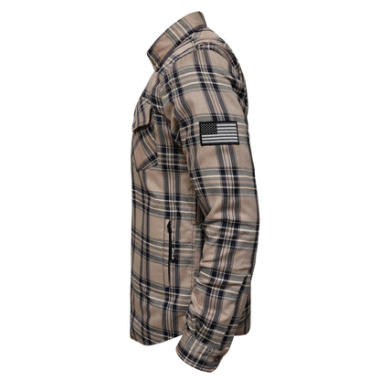 Protective Flannel Shirt For Men - Desert Spirit Plaid with Pads