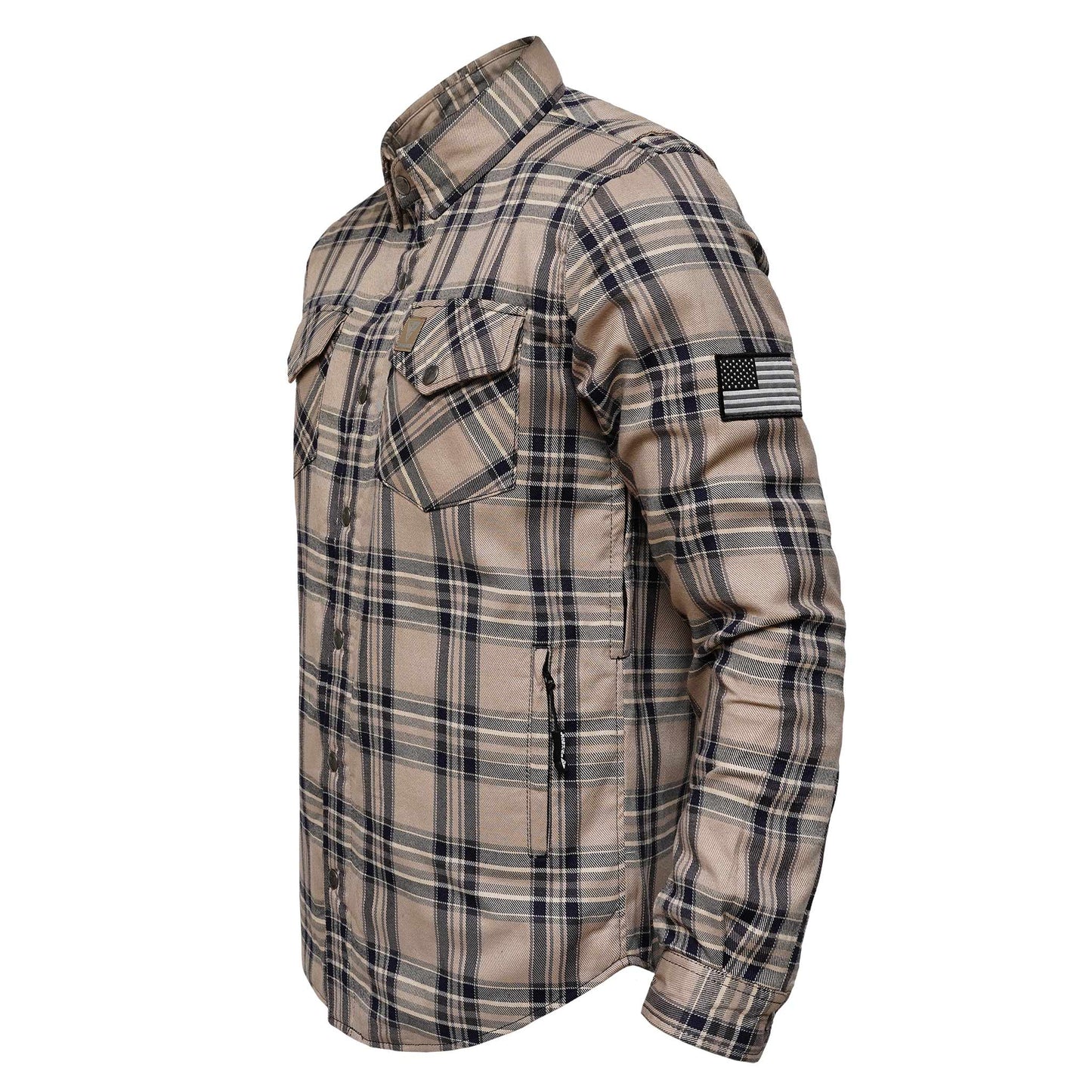 Protective Flannel Shirt For Men - Desert Spirit Plaid with Pads