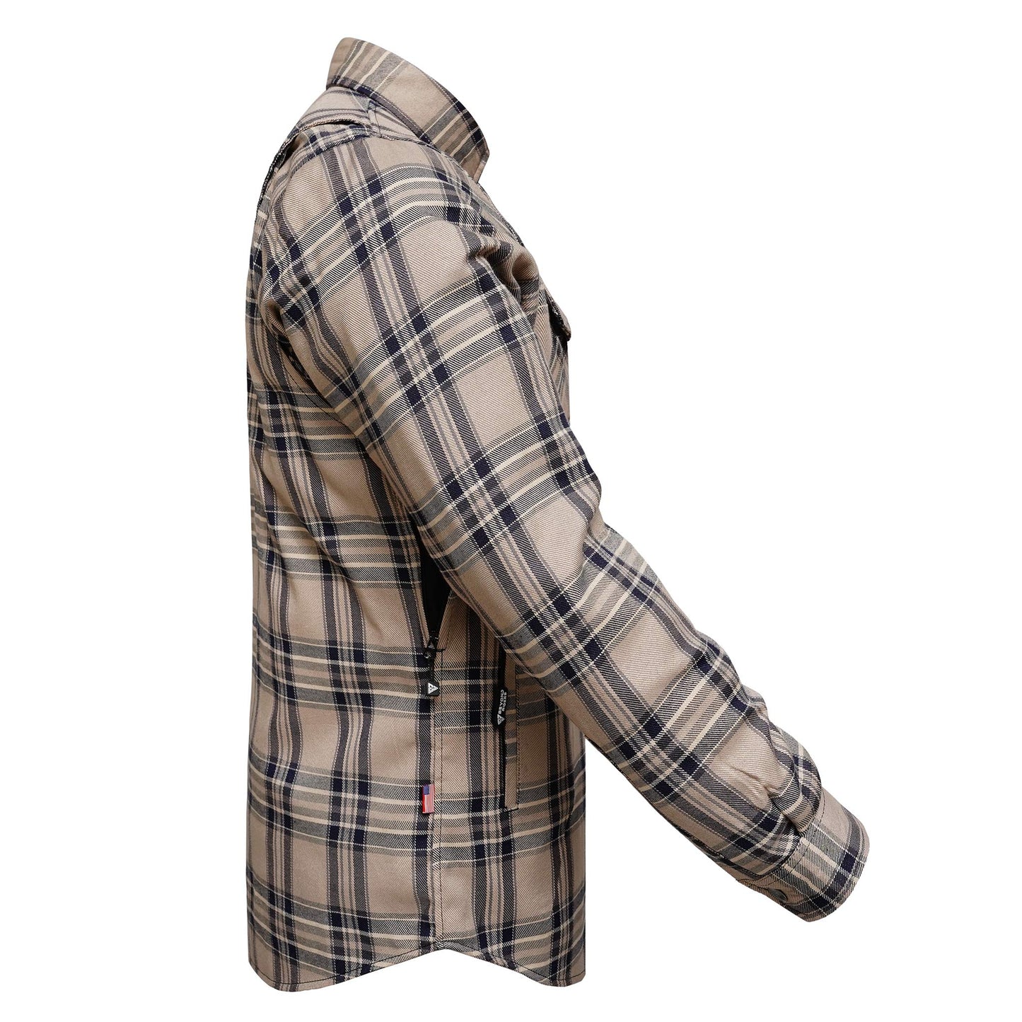 Protective Flannel Shirt For Men - Desert Spirit Plaid with Pads