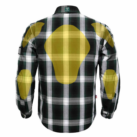 Protective Flannel Shirt For Men - Green Ridge Plaid with Pads