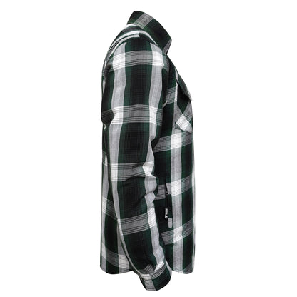 Protective Flannel Shirt For Men - Green Ridge Plaid with Pads