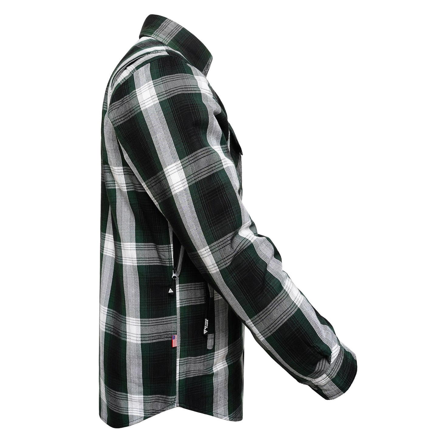 Protective Flannel Shirt For Men - Green Ridge Plaid with Pads
