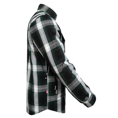Protective Flannel Shirt For Men - Green Ridge Plaid with Pads