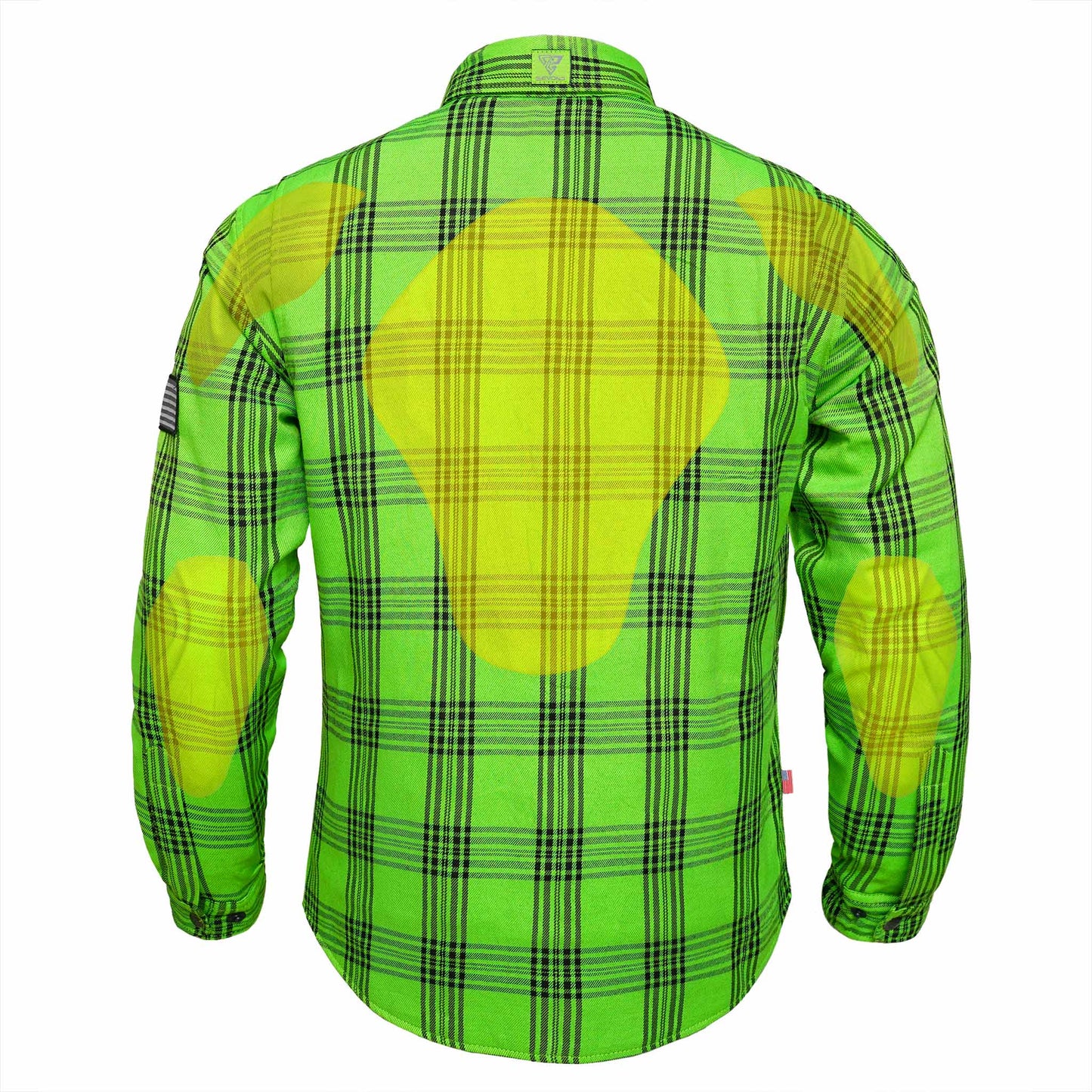 Protective Flannel Shirt For Men - Green Reaper Plaid with Pads