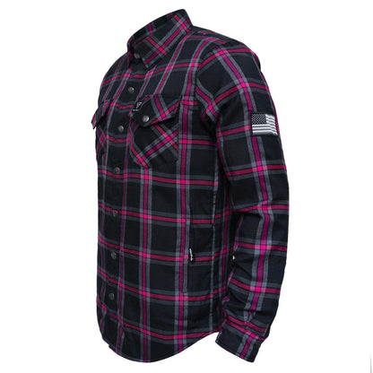 Protective Flannel Shirt For Men - The Raven Plaid with Pads