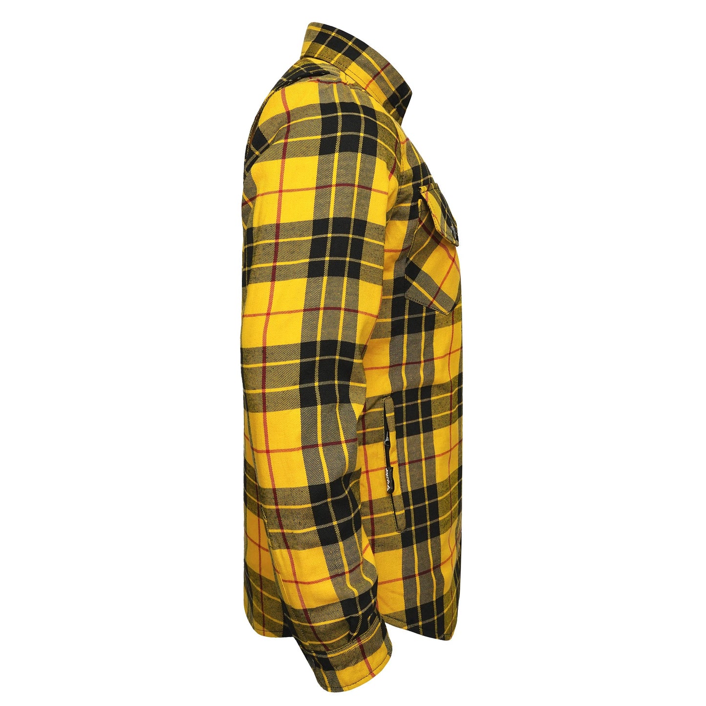 Protective Flannel Shirt For Men - Yellow Wasp Plaid with Pads