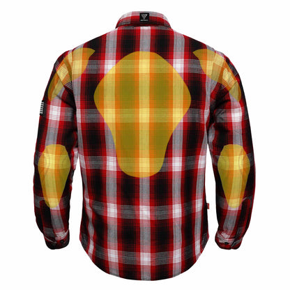 Protective Flannel Shirt For Men - Redfuse Plaid with Pads
