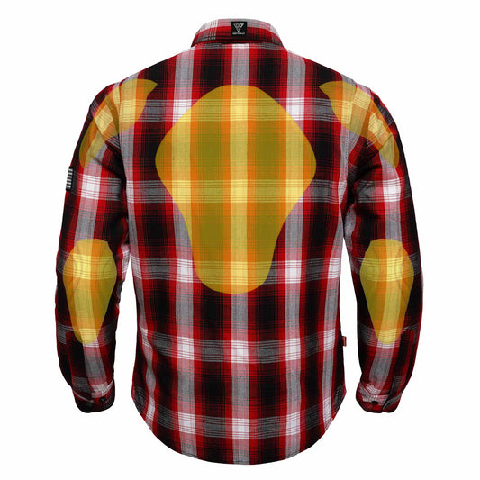 Protective Flannel Shirt For Men - Redfuse Plaid with Pads