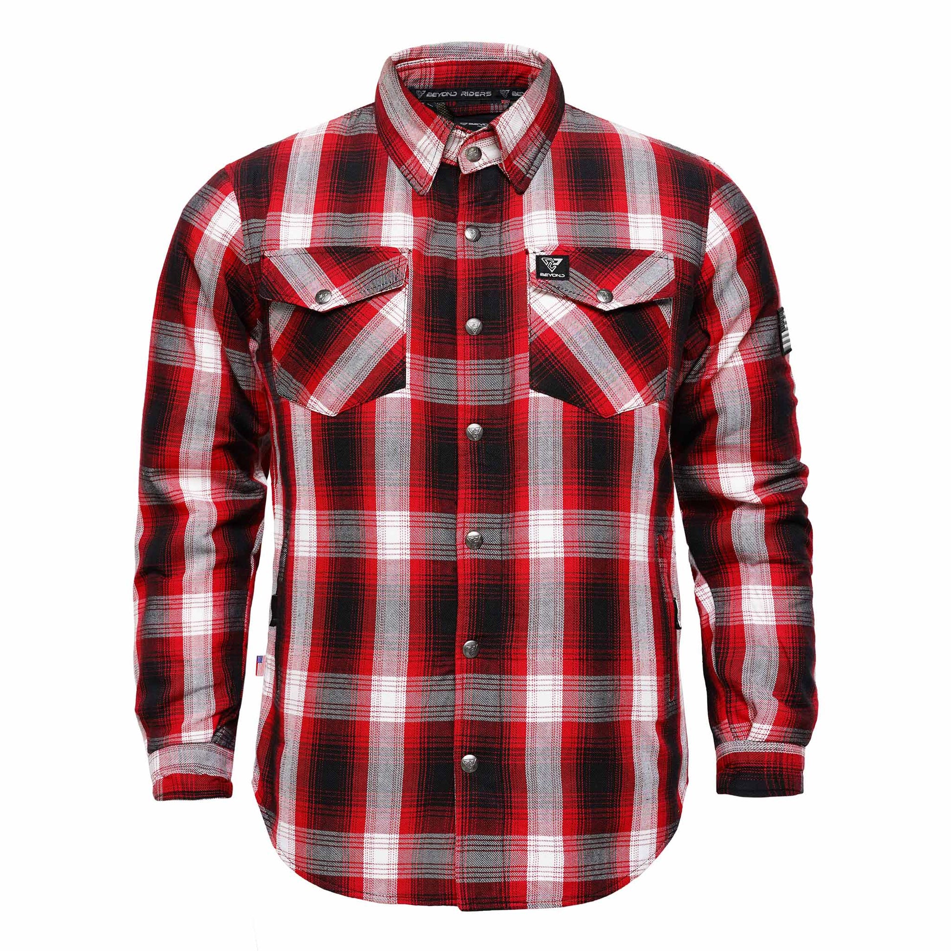 Protective Flannel Shirt For Men - Redfuse Plaid with Pads 2XL / Redfuse Protective Flannel Shirt For Men - Redfuse Plaid with Pads 2XL / Redfuse