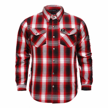 Protective Flannel Shirt For Men - Redfuse Plaid with Pads