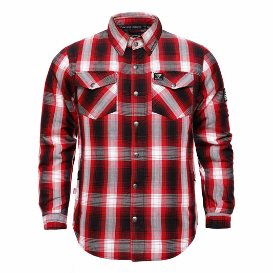 Protective Flannel Shirt For Men - Redfuse Plaid with Pads