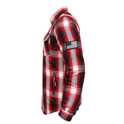 Protective Flannel Shirt For Men - Redfuse Plaid with Pads