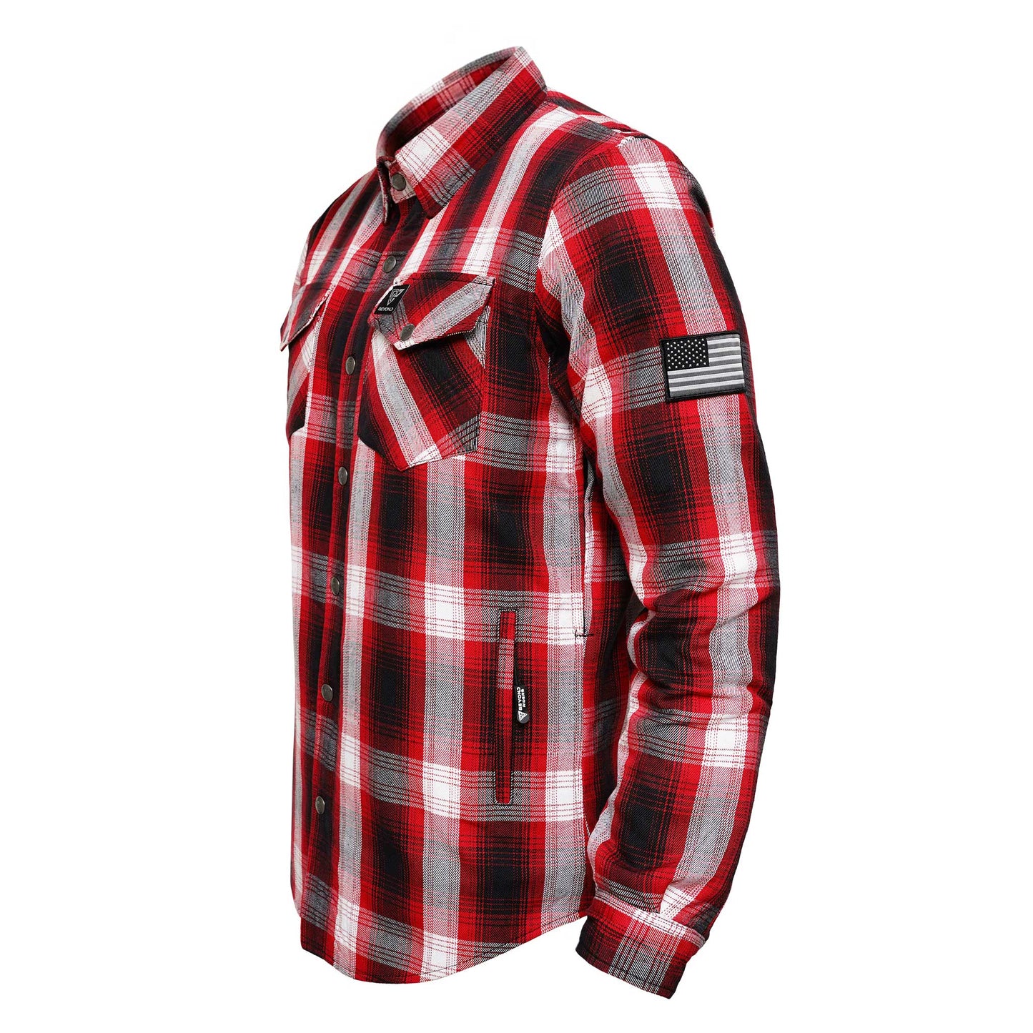 Protective Flannel Shirt For Men - Redfuse Plaid with Pads