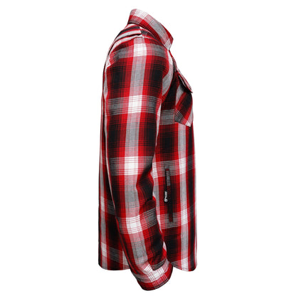Protective Flannel Shirt For Men - Redfuse Plaid with Pads