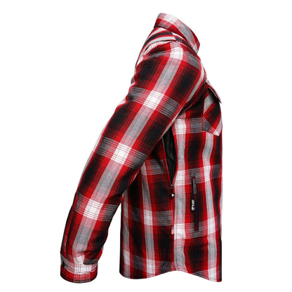 Protective Flannel Shirt For Men - Redfuse Plaid with Pads