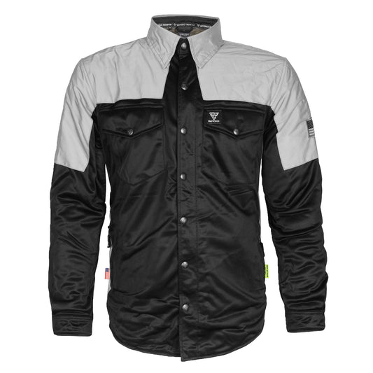 Ultra Reflective Shirt "Alloy Eclipse" - Black and Silver with Pads