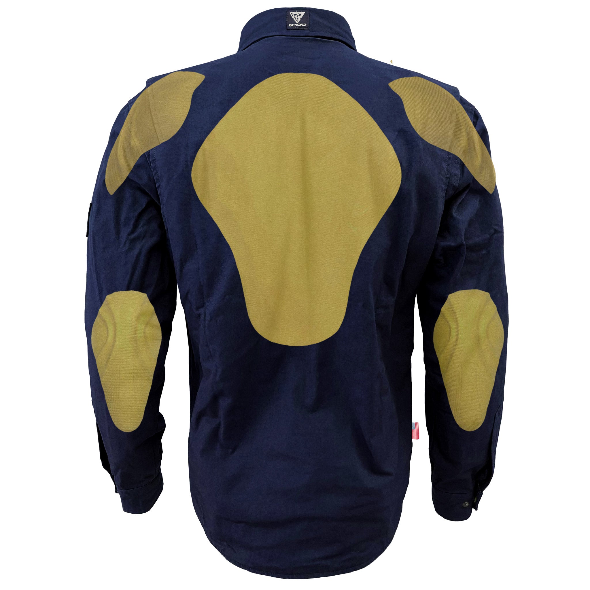 Men's-Canvas-Navy-Blue-Solid-Jacket-Back-With-Pads