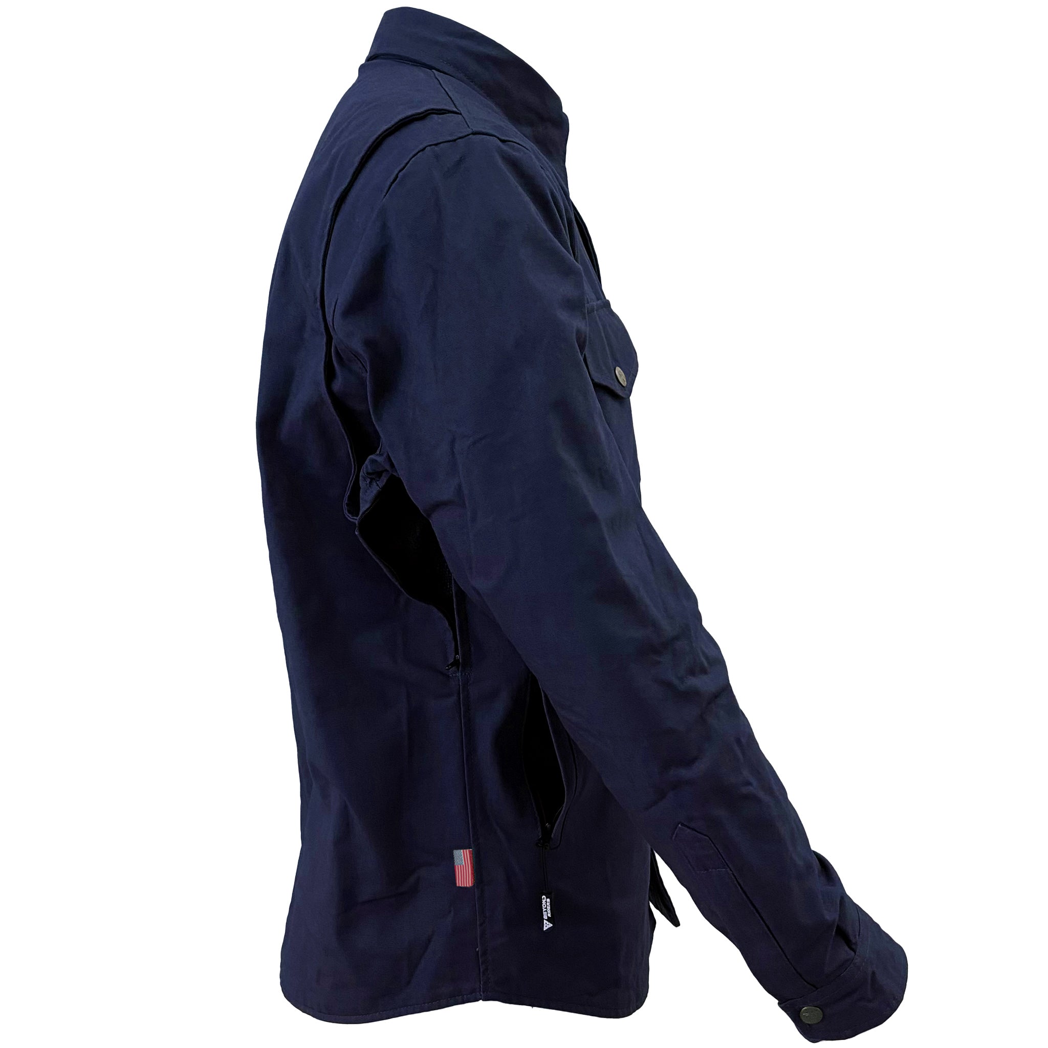 Men's-Canvas-Navy-Blue-Solid-Jacket-Right-Sleeve