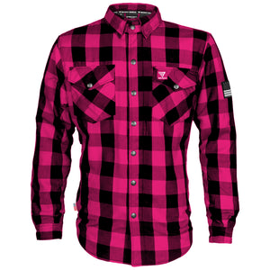 Protective Flannel Shirt - Pink Checkered with Pads