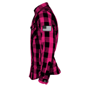 Protective Flannel Shirt - Pink Checkered with Pads