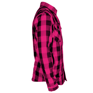 Protective Flannel Shirt - Pink Checkered with Pads