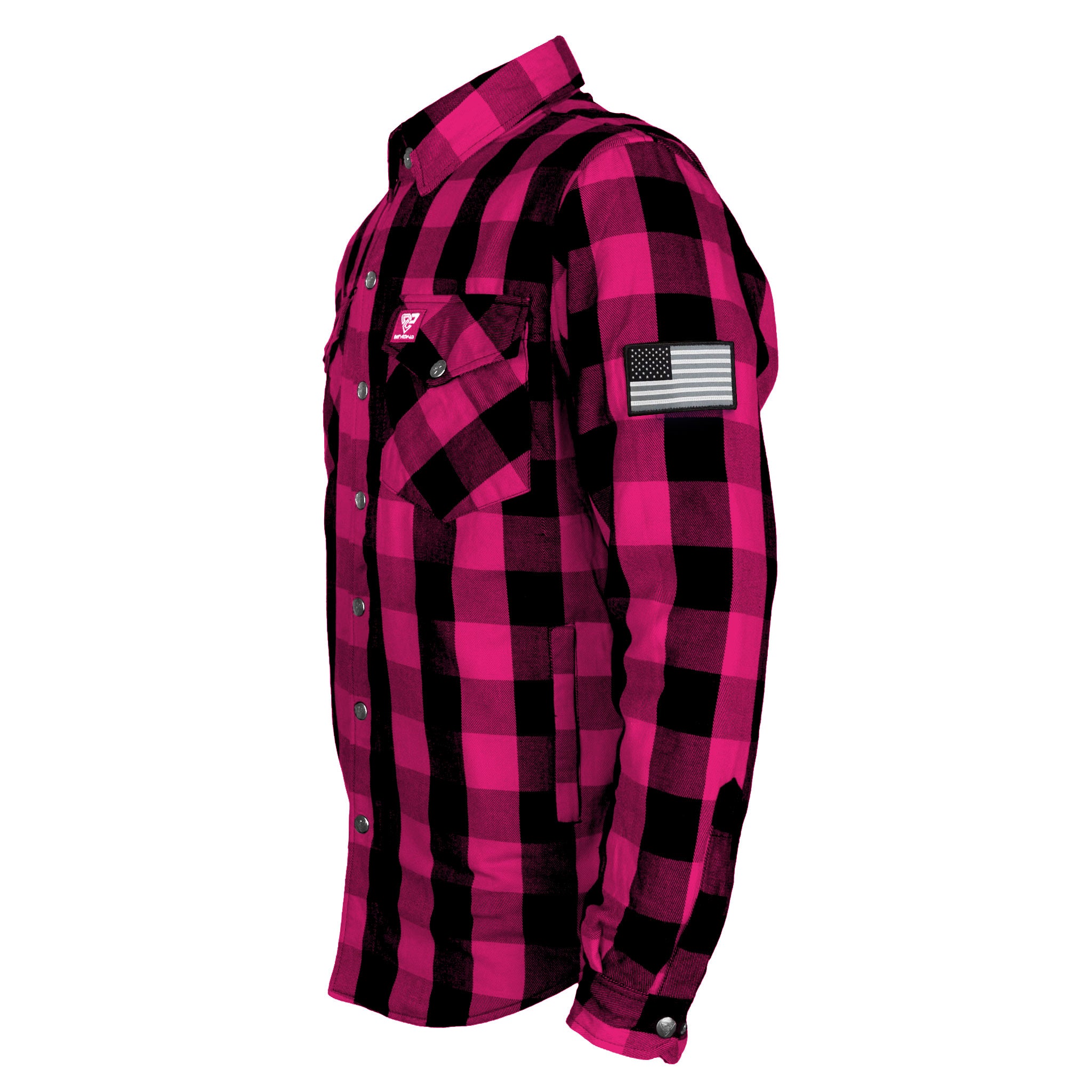 Protective Flannel Shirt - Pink Checkered with Pads