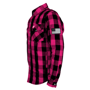 Protective Flannel Shirt - Pink Checkered with Pads