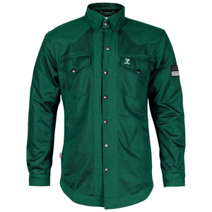 Men's-Summer-Mesh-Shirt-Dark-Green-Solid-Front