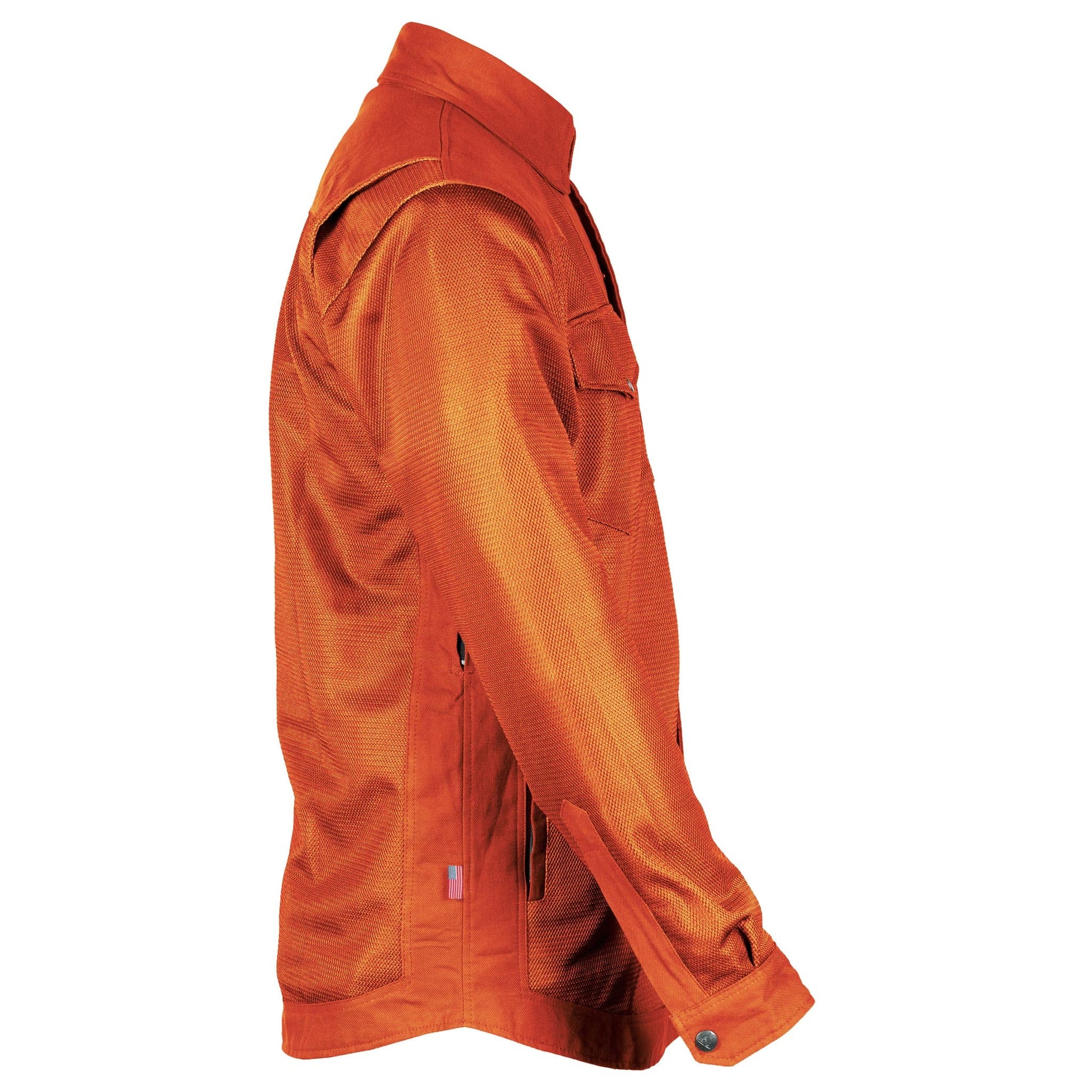 Men's-Summer-Mesh-Shirt-Orange-Solid-Right-Side