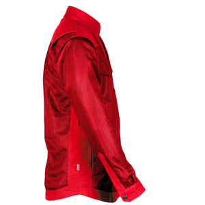Men's-Summer-Mesh-Shirt-Red-Solid-Right-Side