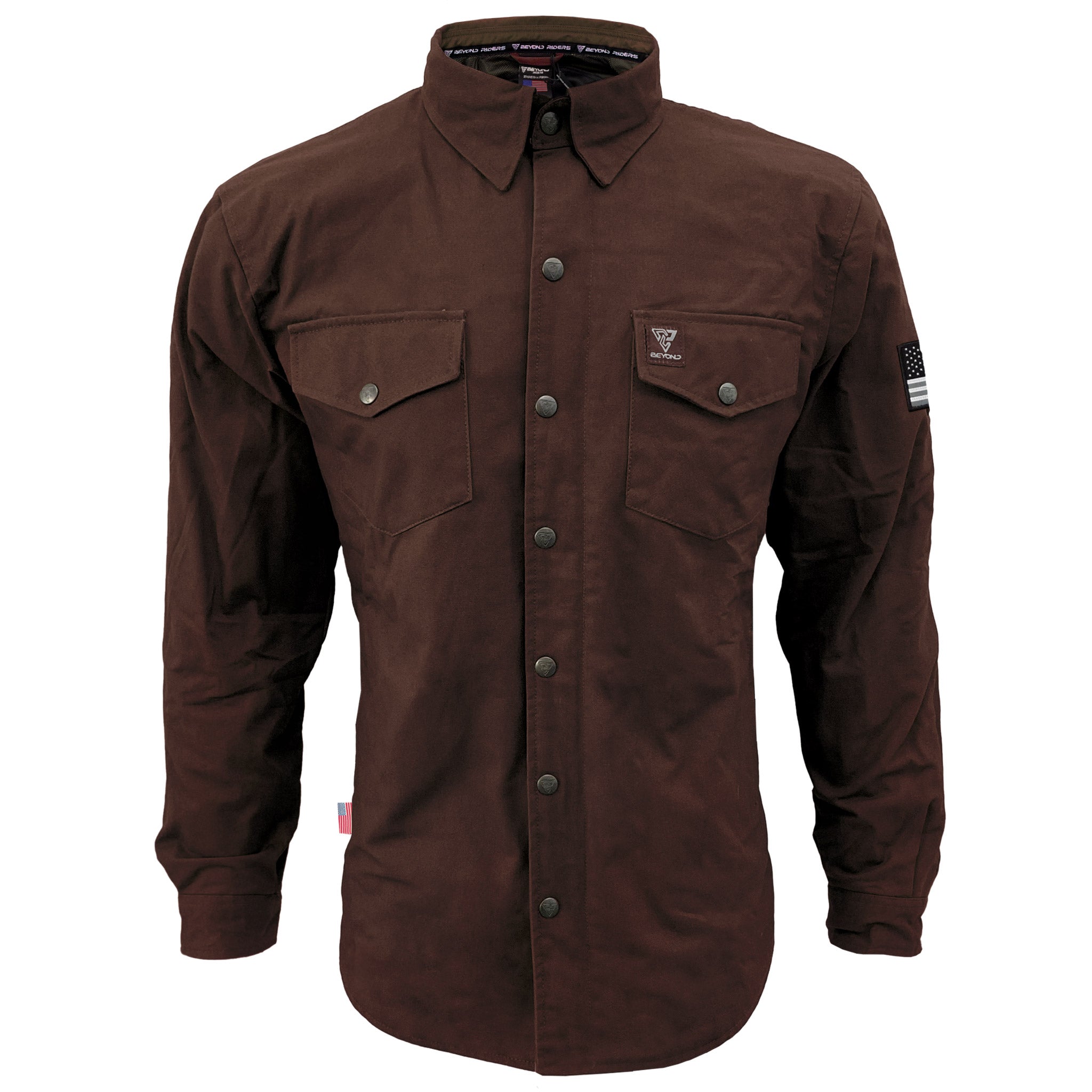Protective Canvas Jacket for Men - Dark Brown with Pads