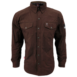 Protective Canvas Jacket for Men - Dark Brown with Pads