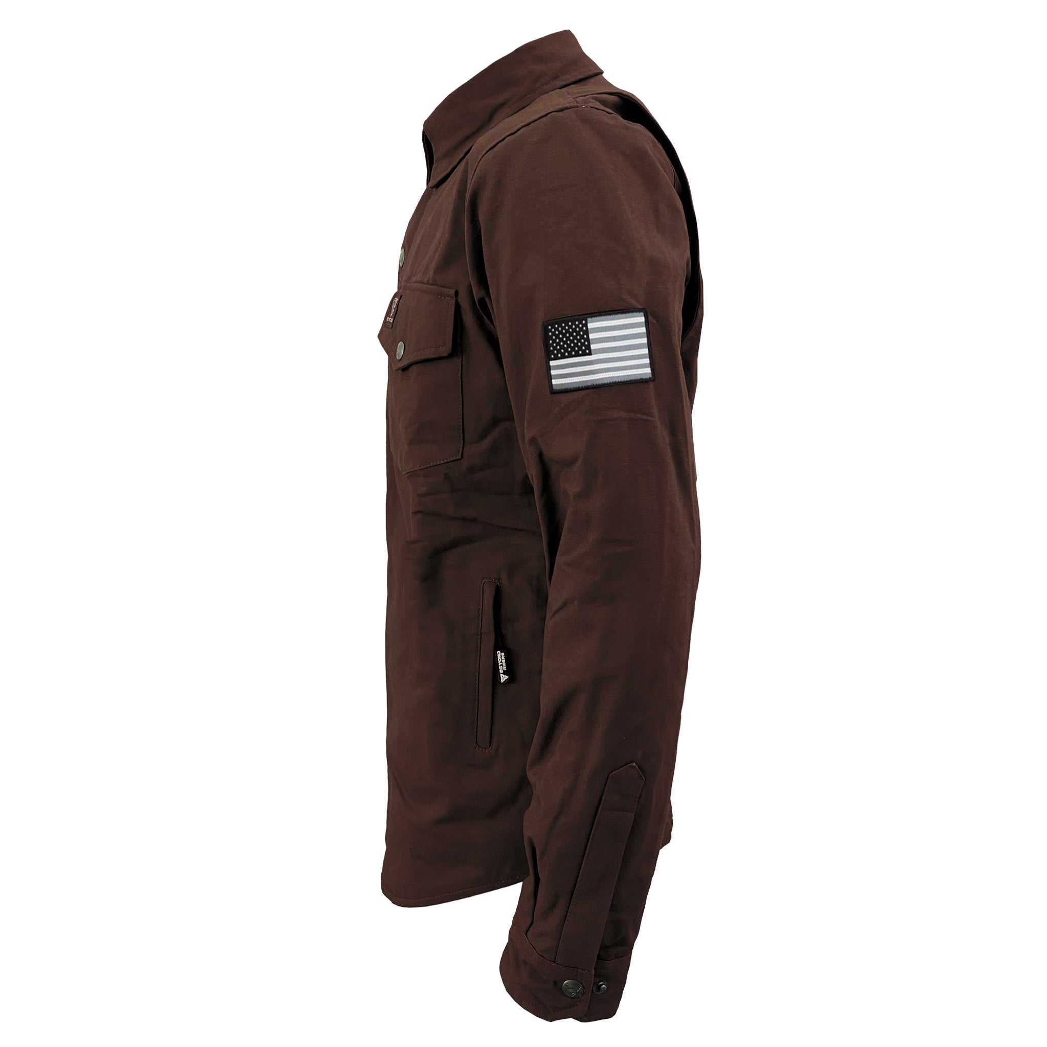 Protective Canvas Jacket for Men - Dark Brown with Pads